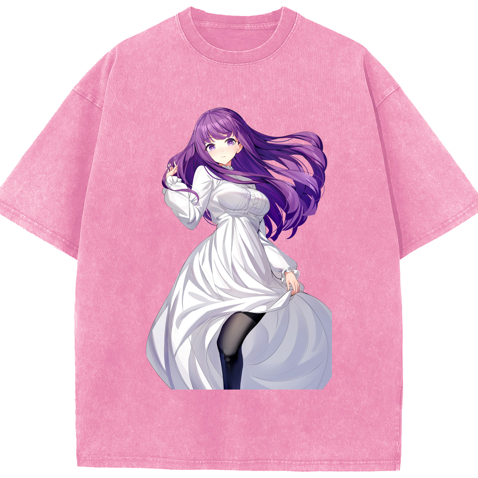 （画像用） 葬送のフリーレン Frieren 綿100% ヴィンテージ風 半袖Tシャツ（フロントプリント）